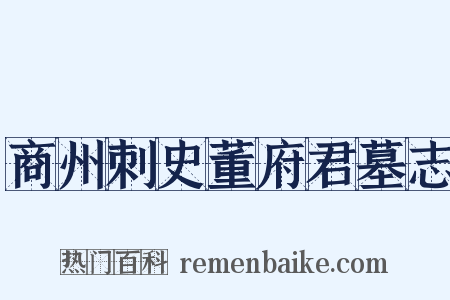 商州刺史董府君墓志是什么意思的图片